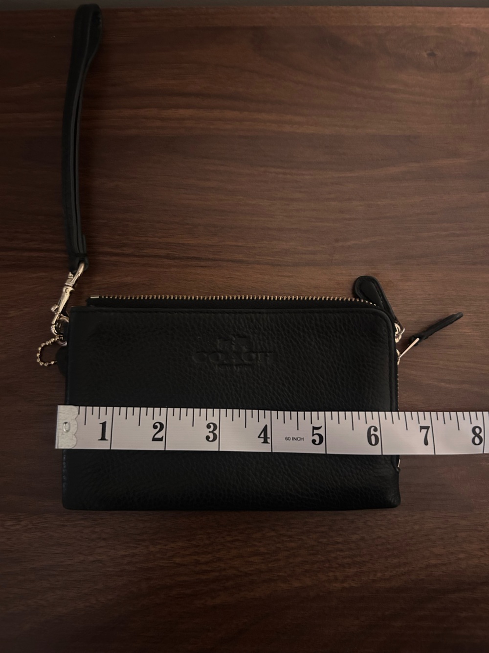Coach Black Pebbled Leather Wristlet - Picture 8 of 10